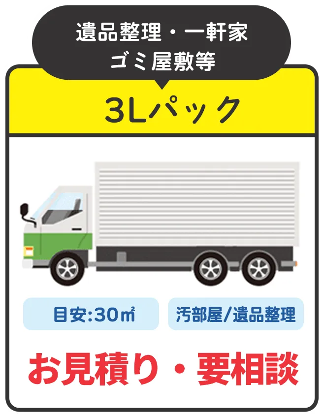 遺品整理・一軒家ゴミ屋敷等 3Lパック